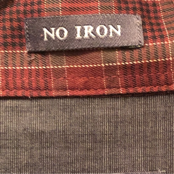 Van Heusen Red Plaid Long Sleeve Button Down Shirt, Size XXL, 18”- 18.5” - Picture 6 of 7